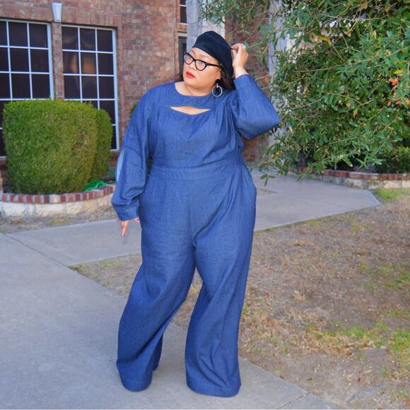 Lane Bryant Denim Jumpsuit Sz.28 NWT - Picture 3 of 16